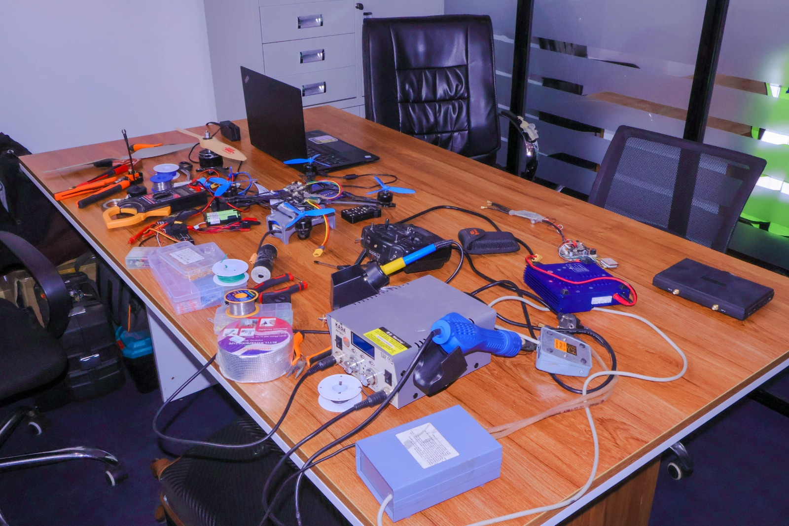 DAIL Avionics and Embedded Systems Prototyping Bay showing electronic test benches, flight controller test rigs, sensor modules, and precision diagnostic tools.